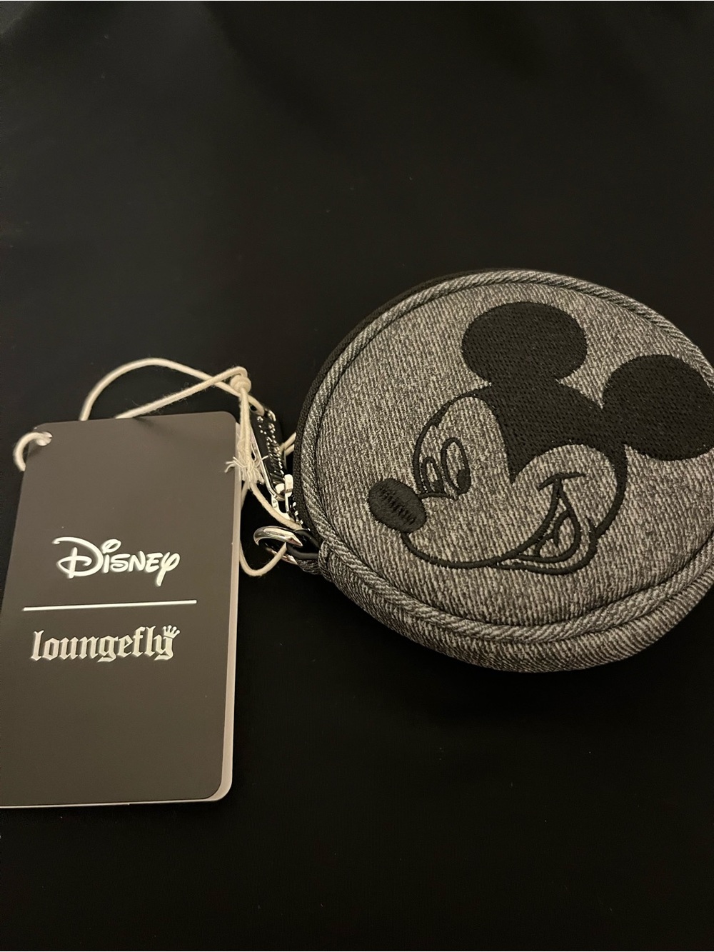Loungefly Kids Grey Mickey Mouse Round Coin Purse